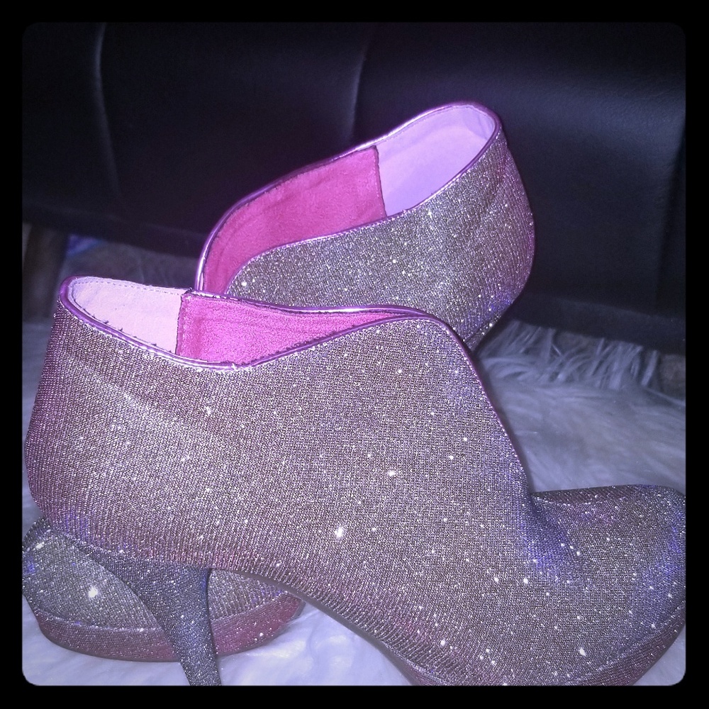 Platform Gold Glitter Platform Heels